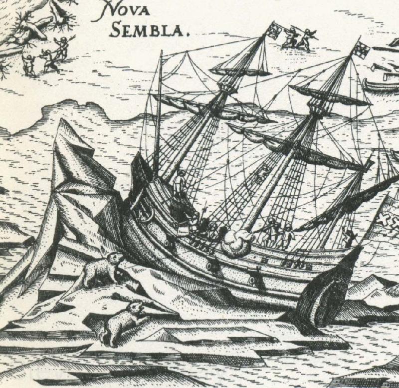 william r clark 1596 seglade hollandaren willem barents till novaja semlja dar hartyg skruvades upp ovanpa packisen France oil painting art